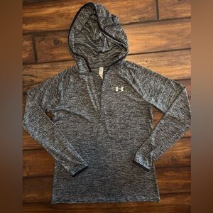 Under Armour Heathered Black Hooded Shirt